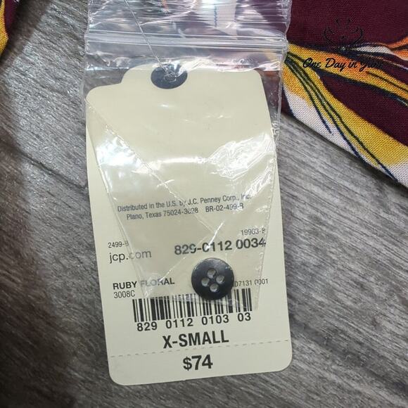 St. John's Bay Long Sleeve Button Front Tie Dress Size XS - Picture 4 of 7